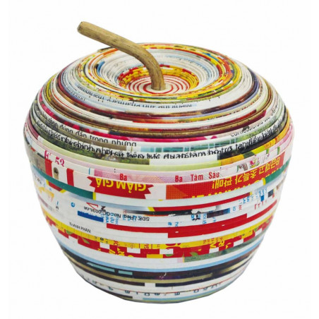 Boîte pomme en papier recyclé – déco artisanale éthique